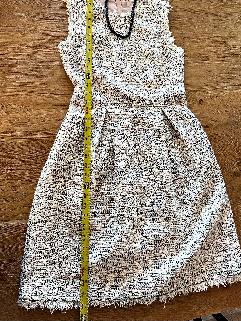 Rebecca Taylor Boucle Tweed Mini Dress in Pink & Cream Size 2 - Picture 8 of 11